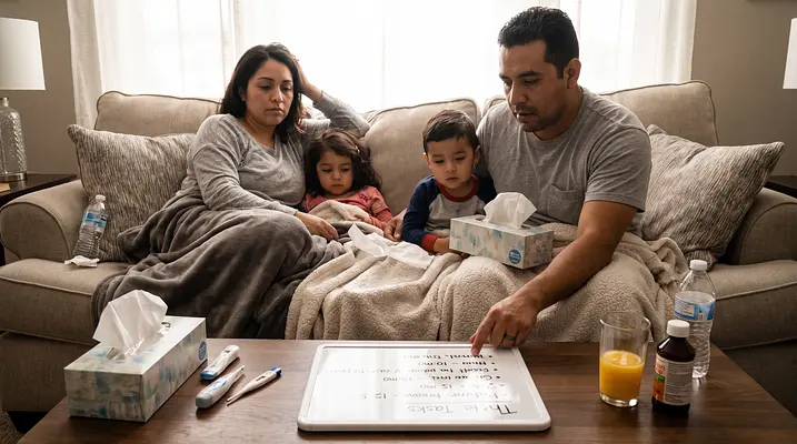 Quand toute la maison tombe malade : rester organisé quand les parents sont malades aussi