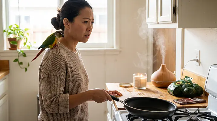Household Dangers for Birds: Fumes, Foods, and Pans