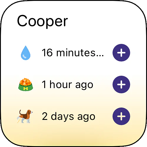 Training Log widget